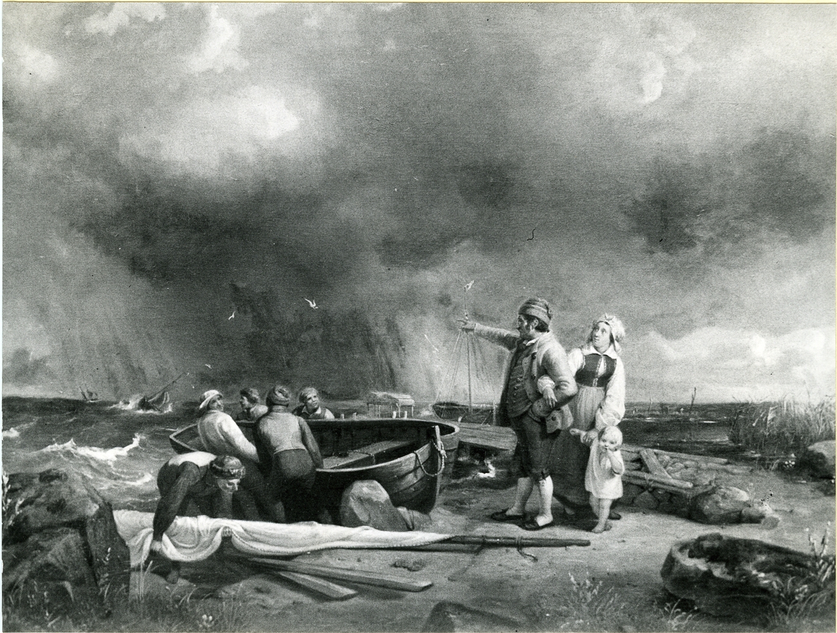 Listerboar.
Oljemålning 1850.
Storlek 67 x 87 cm.
