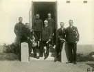 Mineringsskola vid Karlskrona Kustartilleriregem. 1930.
Fr.v.: Fänrik Lengqvist, Kapten Gyllencreutz, Löjtn. Lindahl, Major Nordbeck Chef, Löjtn. Bolin, U-löjtn. Olsson och Fänrik Hessle.