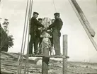 Hårsfjärden. Pålning av kajen vid Märsgarn 1913.