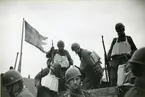 Samövningar 1943. Infanterister ombord.