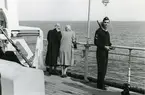 Asp. Jan Friberg ombord på Ascania under Sjövärnskårens resa till Canada, sommaren 1949.