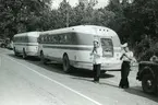 Rundtursbussar förde asp. genom Quebec-Halifax-Lunenburg-Digby and S:t Johns. Från Sjövärnskårens resa till Canada, sommaren 1949.