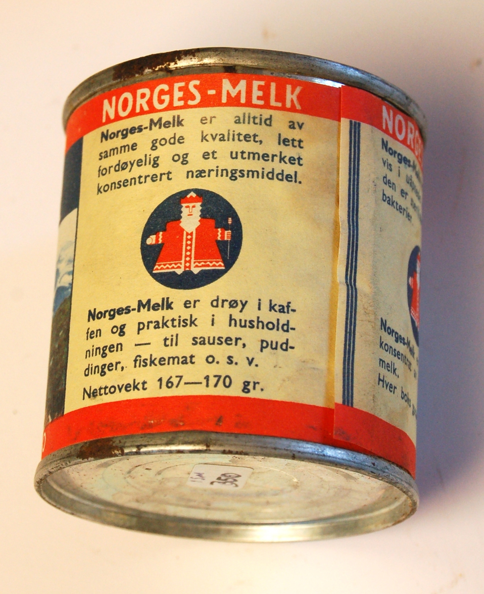 Sylinderforma hermetisk lukket boks til melkeprodukt.