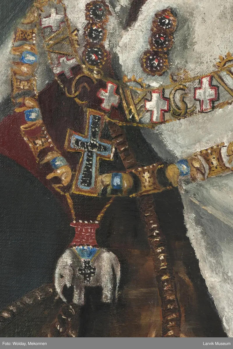 Kong Frederik V i rustning og hermelinskappe