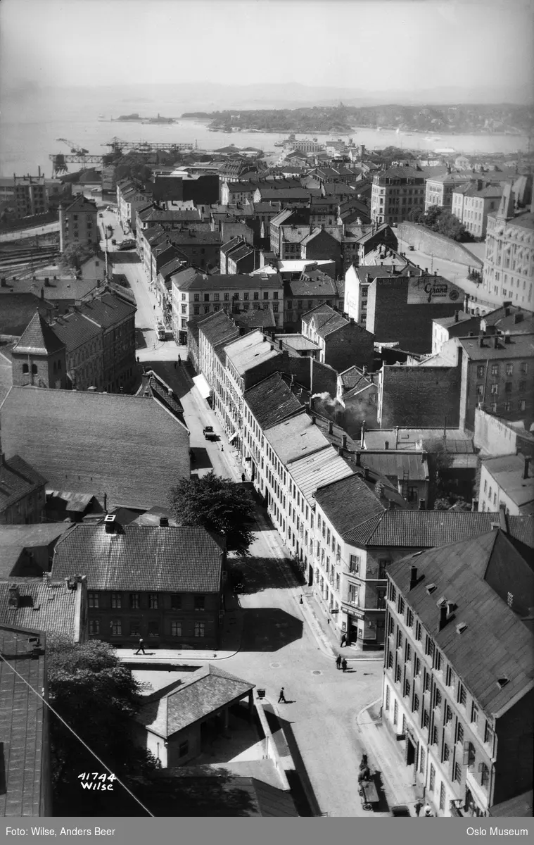 utsikt, gateløp, bebyggelse, bygårder