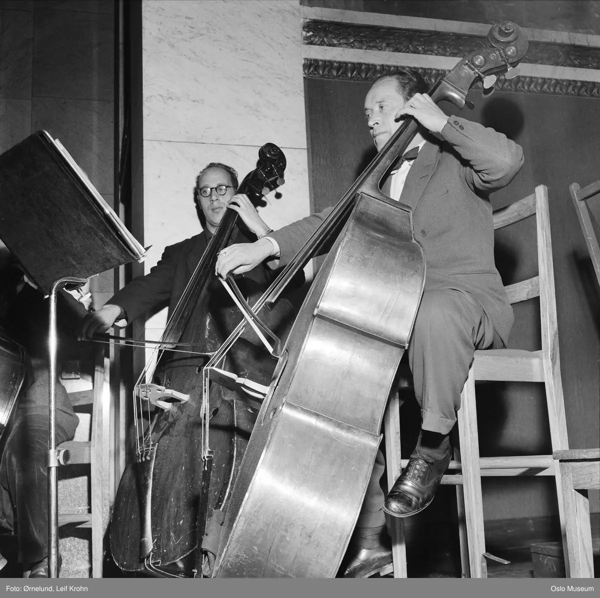Universitetet, interiør, aulaen, Filharmonisk Selskaps Orkester, musikere, prøve