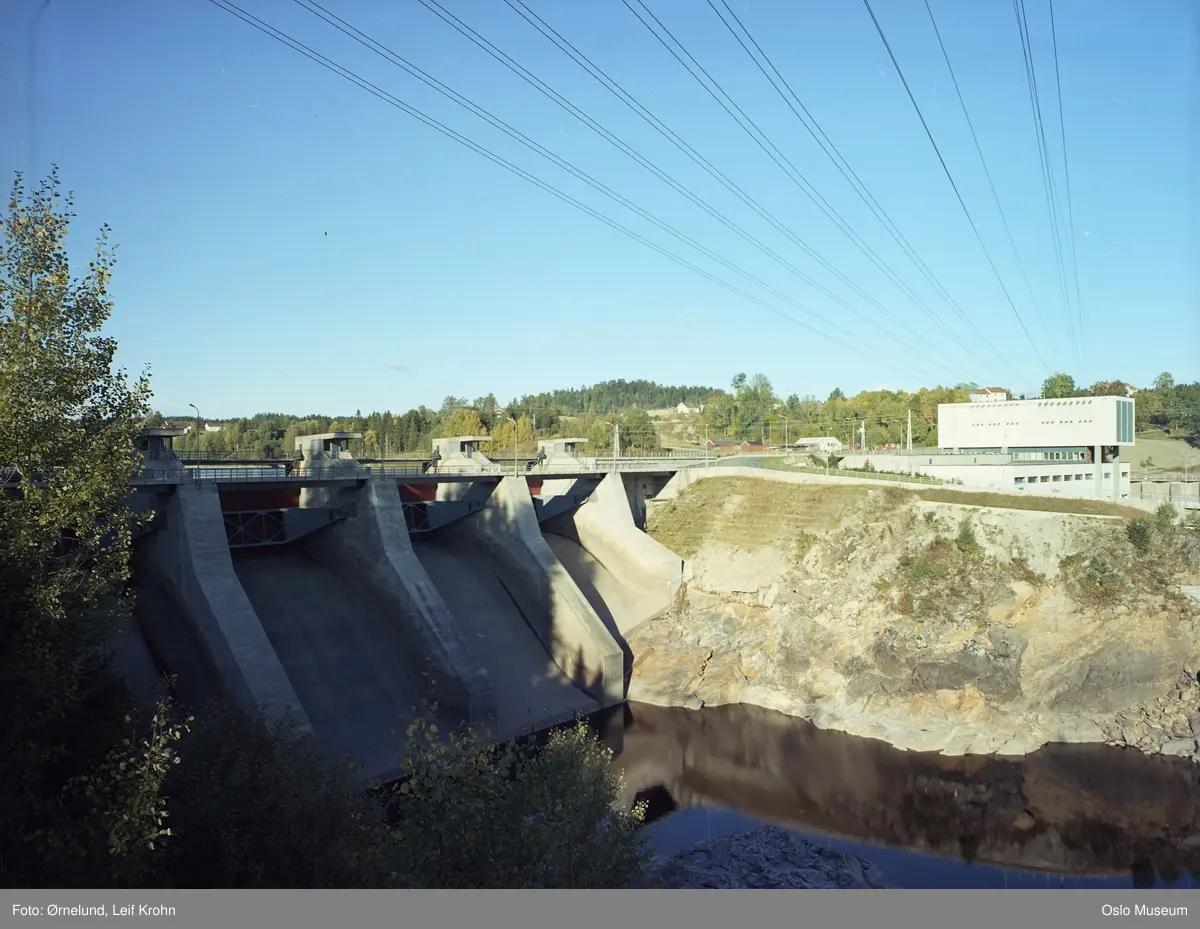 elv, foss, dam, Kykkelsrud kraftverk, bebyggelse