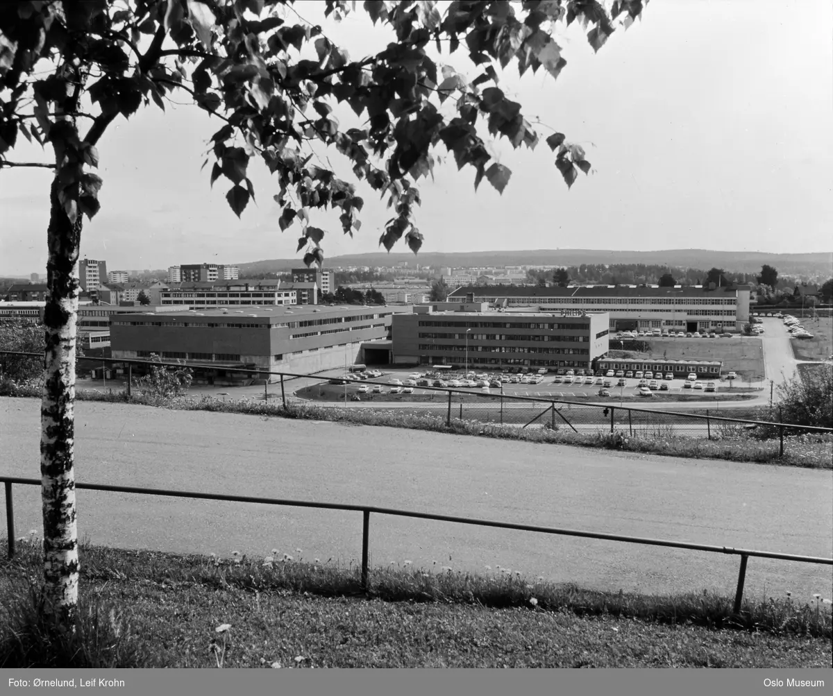 utsikt, fabrikkbygninger, Philips Fabrikker, blokkbebyggelse