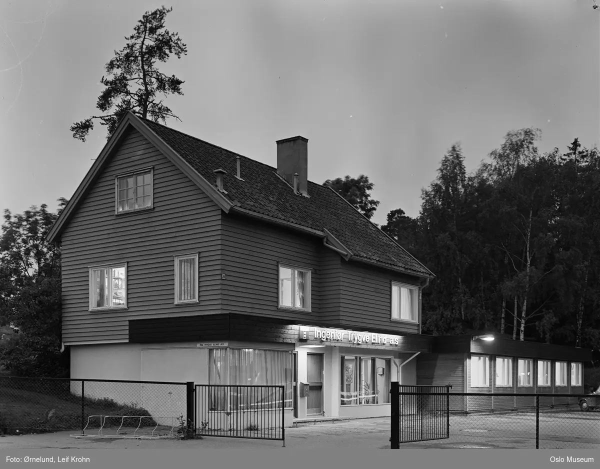 bolighus, kontorbygning, Ingeniør Trygve Elind a.s., gjerde, port