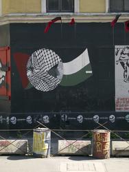 Blitzhuset, graffiti, fasade, barrikade