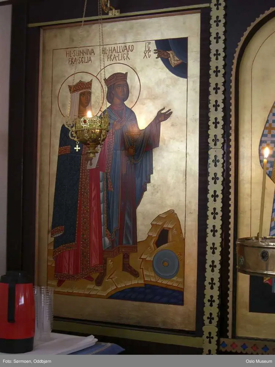Ortodoks, Hellige Nicolai kirke, interiør, eksteriør, helgener, seremoni, alter, prekestol, lys, ikoner, prest, mann, kvinne