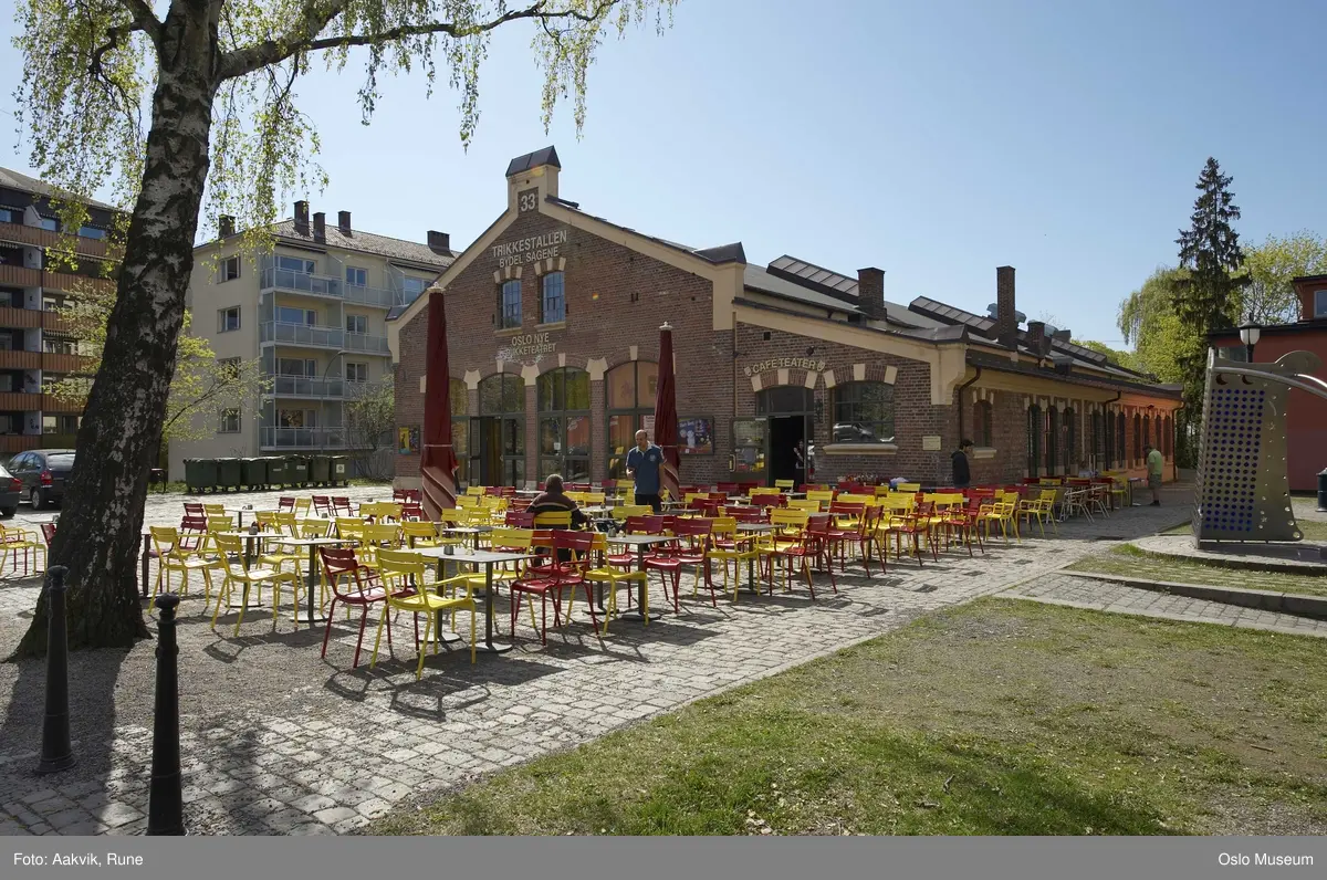trikkestall, Oslo Nye Teaters dukketeater, friluftsrestaurant, boligblokker