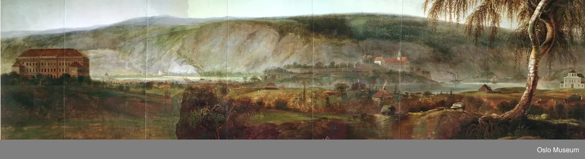 Christiania panorama, utsikt fra Frogner [veggmaleri]