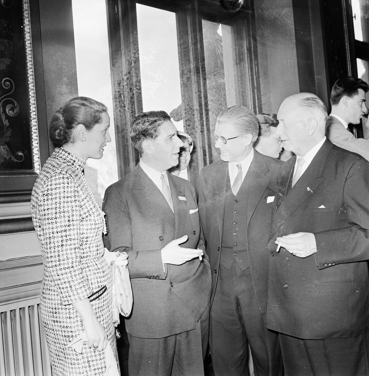 Universitetet - mottagning för deltagarna i internationell rättskonferens, Uppsala maj 1958