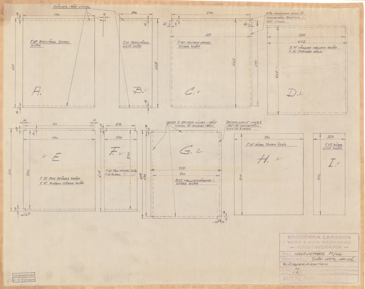 skåp hem. handlingar plåtspecifikation