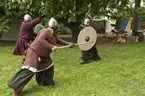Skeppsdagar med vikingabåtar och vikingaläger på ängen vid Sjöhistoriska.