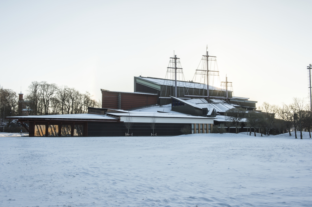 Vasamuseet exteriört vinter.