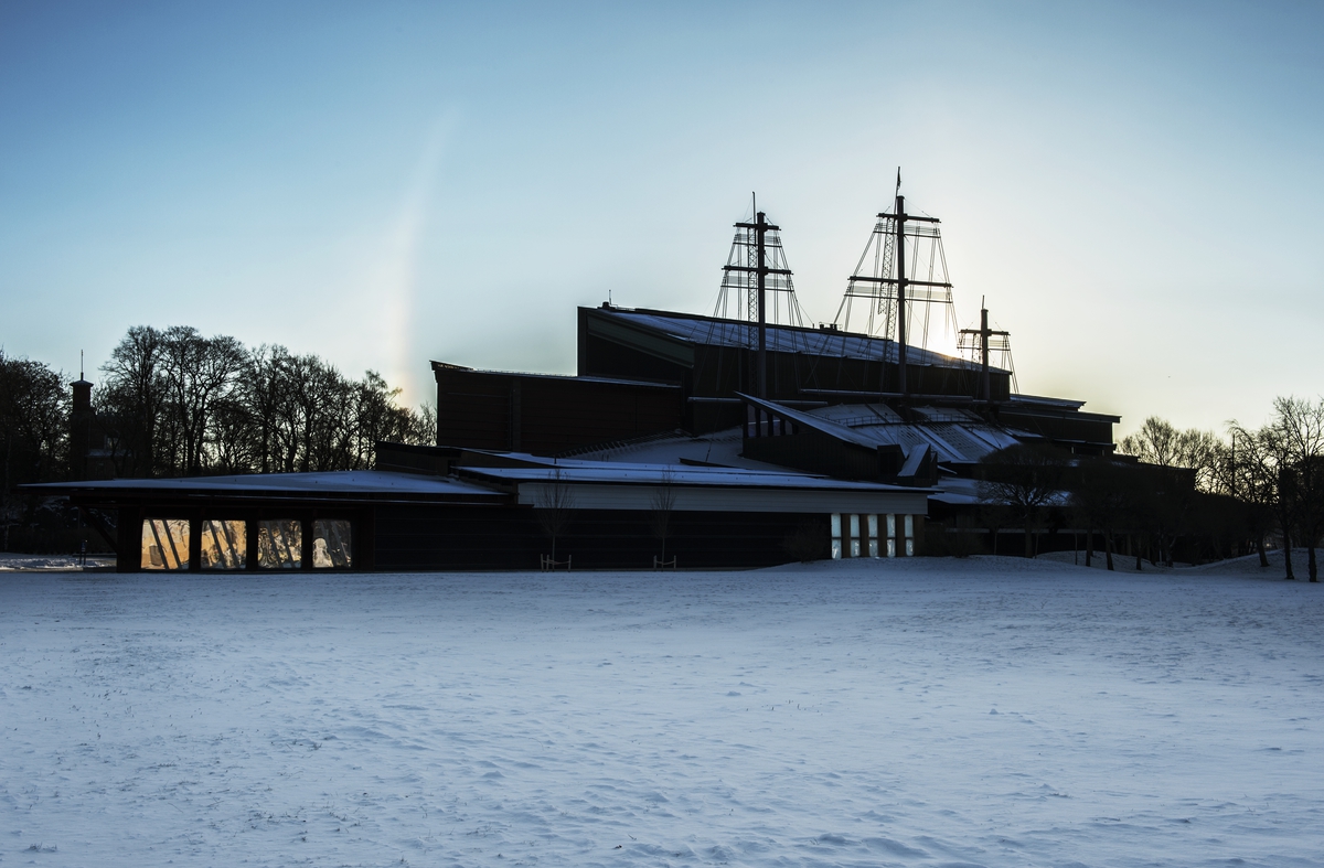 Vasamuseet exteriört vinter.