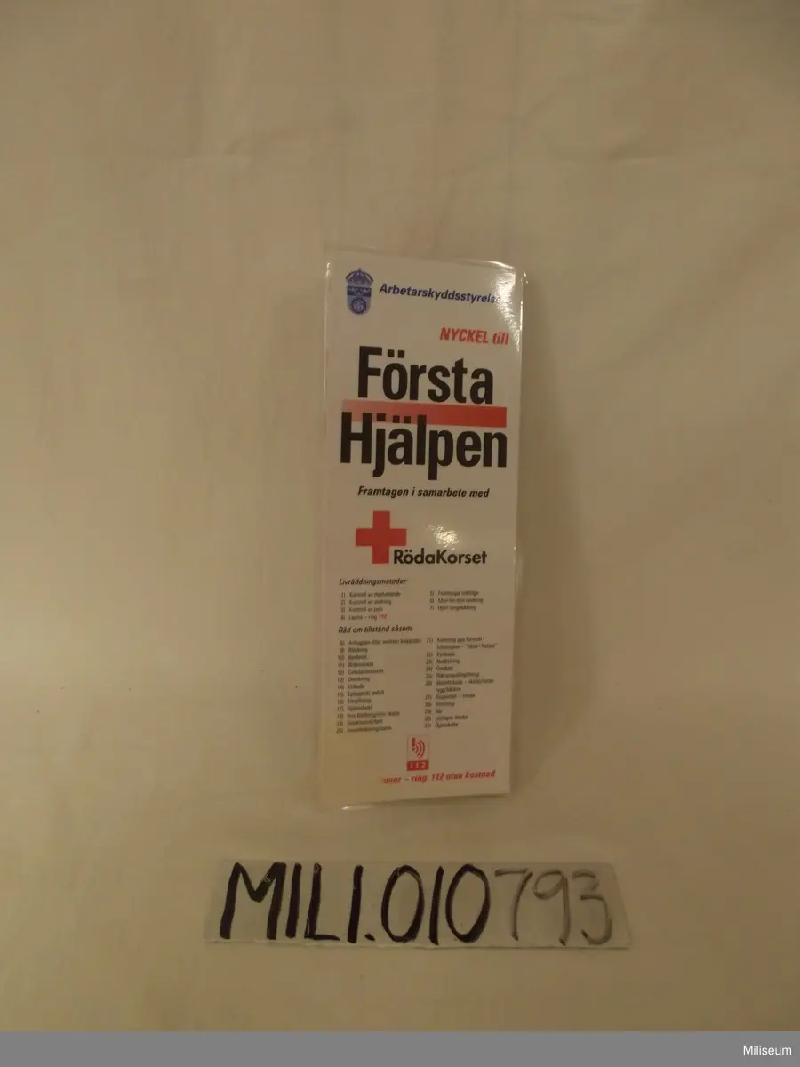 Broschyr för utbildning i Första Hjälpen framtagen i samarbete med Röda Korset