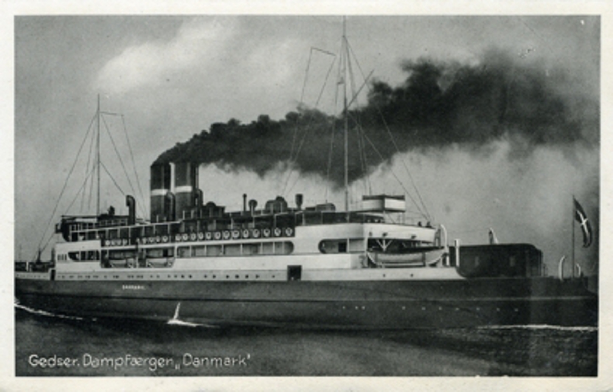 Tågfärjan S/S DANMARK. Fartyget trafikerade rutten Gedser – Warnemünde.