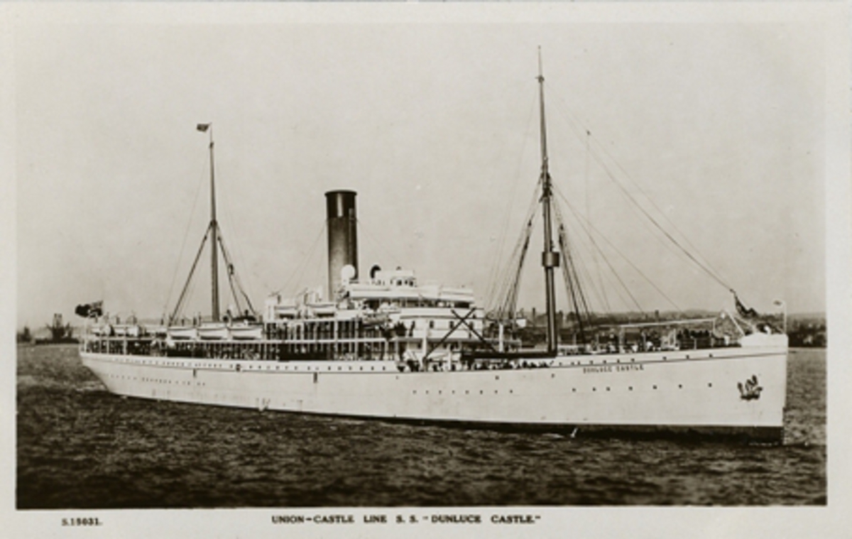 S.15031. Union-Castle Line. S.S. "Dunluce Castle". Kingsway, Real Photo Series. Printed in England