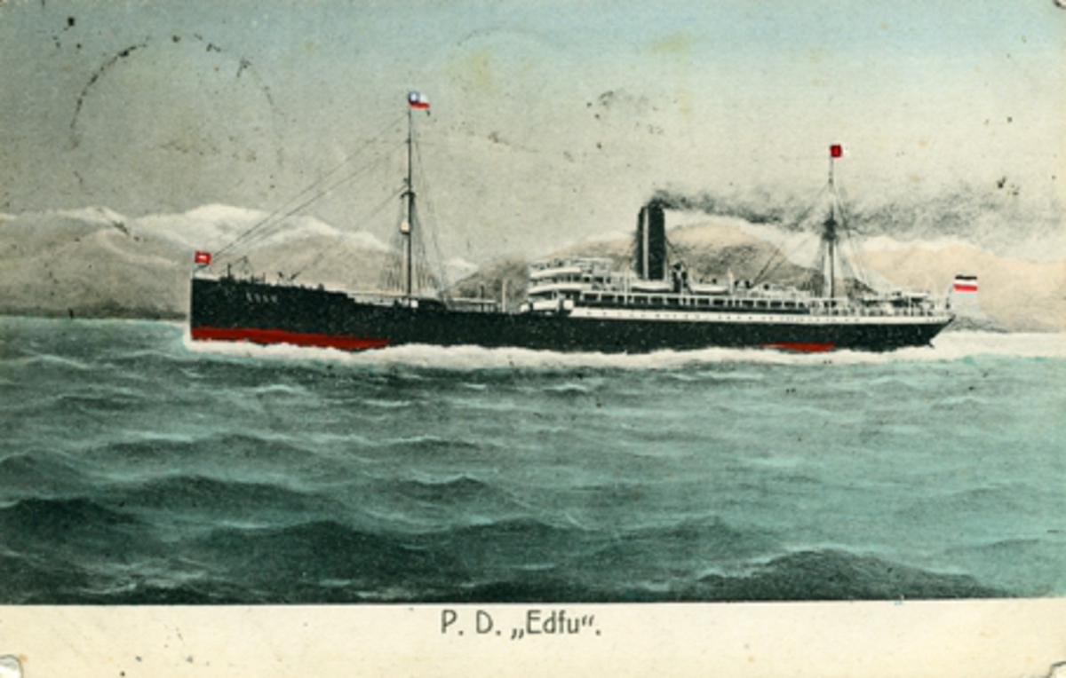 P.D. "Edfu". Postcarte-Carte. Weltpostverein...[...] C. A. W. Grün 280.