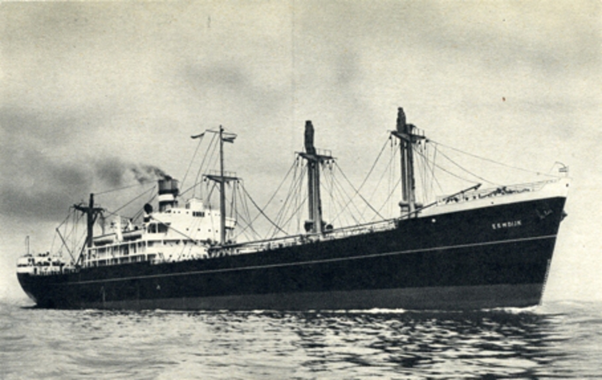 S.S. "Eemdijk" -9.894 Brutto Reg. Tons. Postcard. Holland-America Line