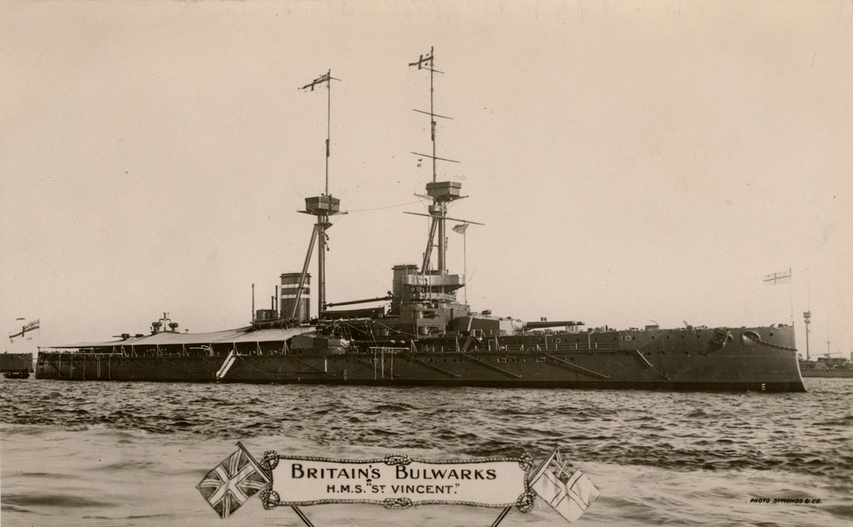 Britains Bulwarks
HMS St Vincent
Valentines X. L. series. Real Photo cards