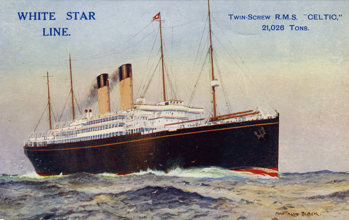White Star Line. Twin-Schrew R.M.S. "Celtic" 21,026 Tons
Montauge Black