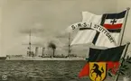 Tyska kryssaren SMS STUTTGART. Vykort.