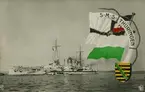 Tyska slagskeppet SMS THÜRINGEN. Vykort.