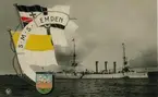 Tyska kryssaren SMS EMDEN. Vykort.