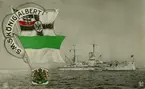 Tyska slagskeppet SMS KÖNIG ALBERT. Vykort.