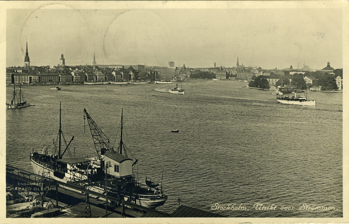 Stockholm. Utsikt över Strömmen. Ensamrätt Harald Olsen, Stockholm 171