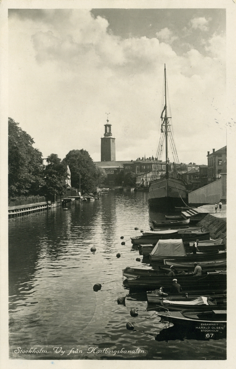 Stockholm. Vy från Karlbergskanalen.
Ensamrätt Harald Olsen, Stockholm. 67