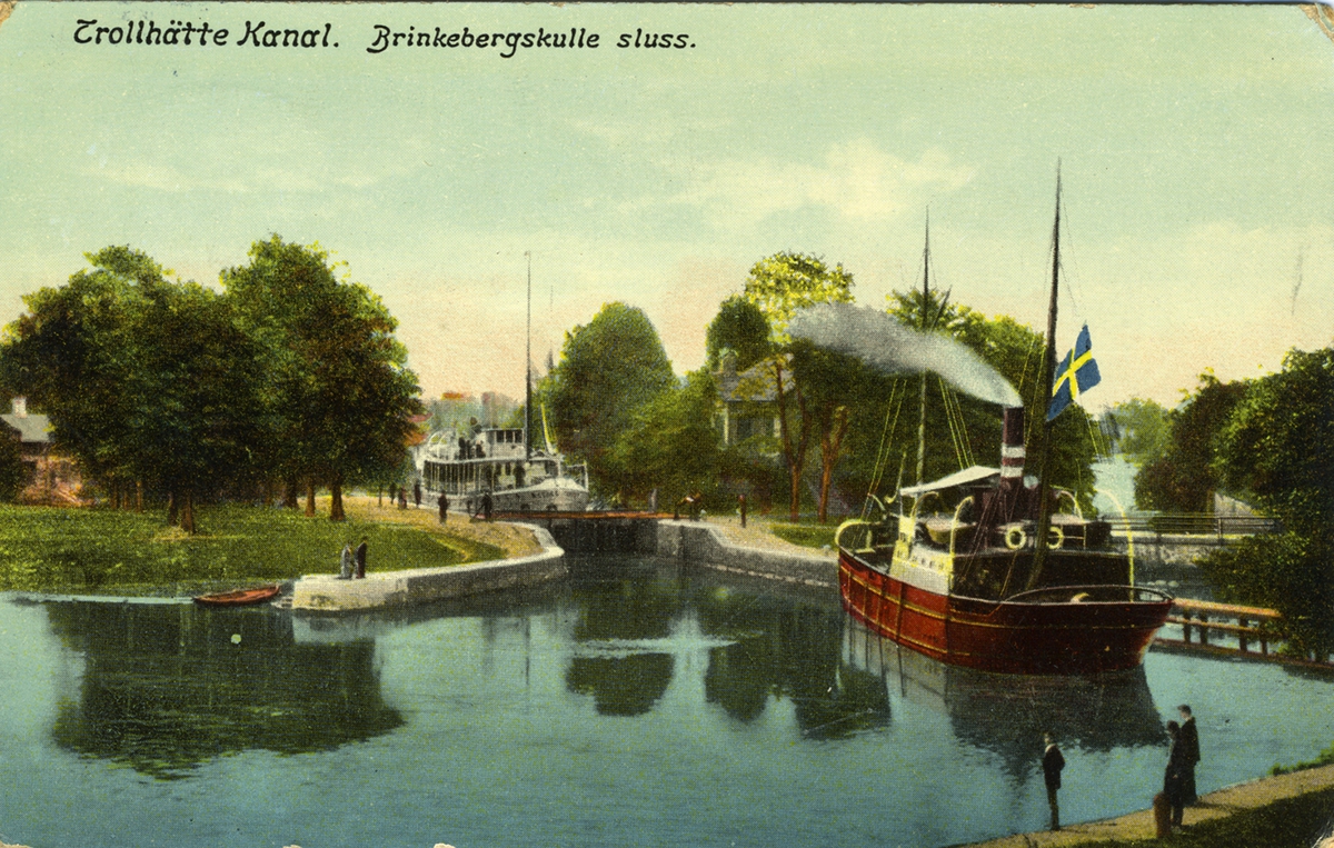 Trollhätte Kanal. Brinkebergskulle sluss.
Axel Eliassons Konstförlag. Stockholm No. 3620 Import