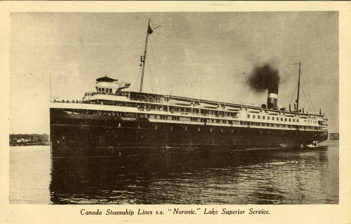 Canada Steamshyip Lines s.s. "Noronic." Lake Superior Service