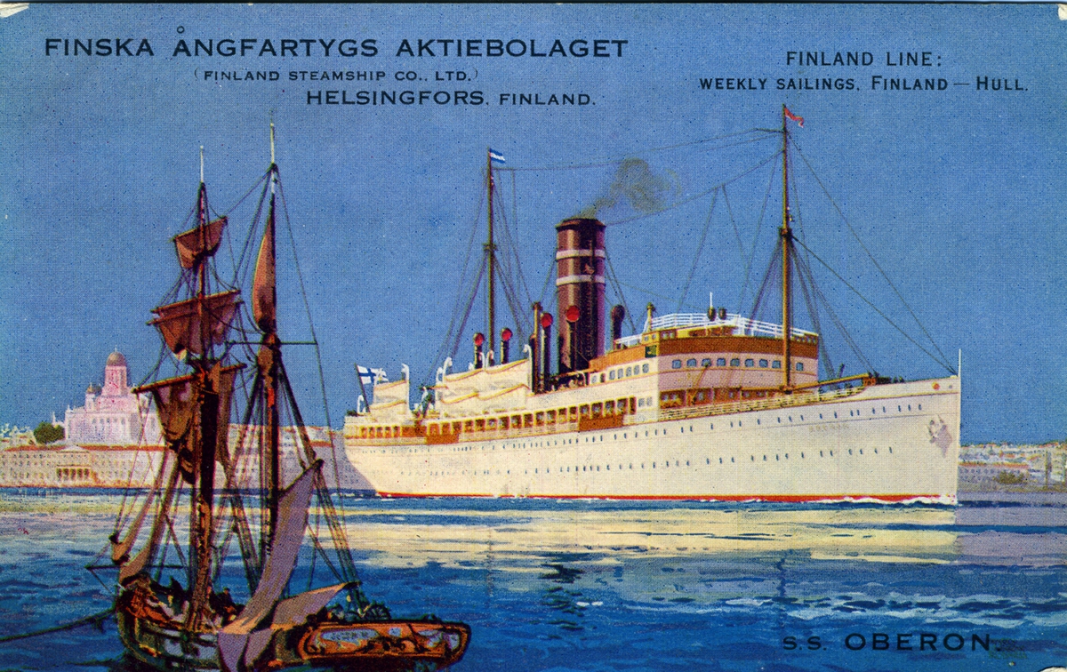 Finska Ångfartygs Aktieboalget

S.S. "Oberon"...