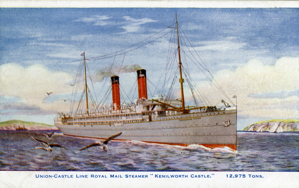 "Union-Castle Line Royal Mail Steamer "Kenilworth Castle". 12.975 Tons"
Album 6 foto 47