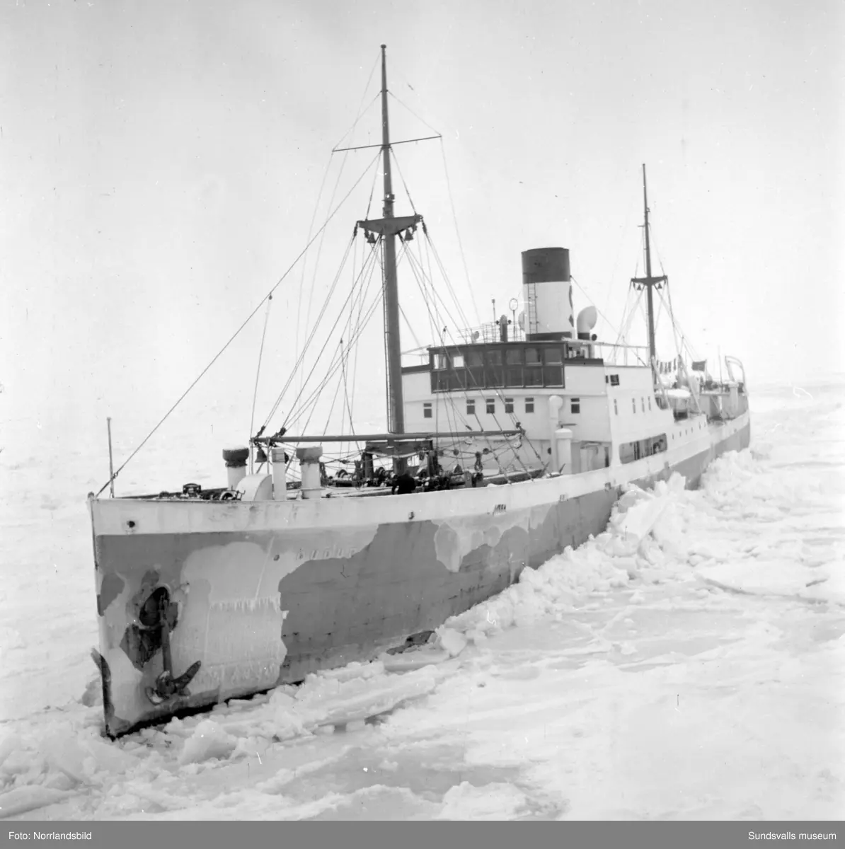 Isbrytaren Atle med flera i Sundsvalls hamn.