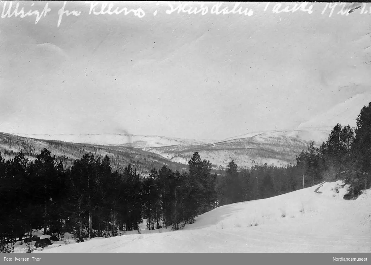Skursdalen, Hol i Buskerud 1921. Utsikt fra Kleiva. 