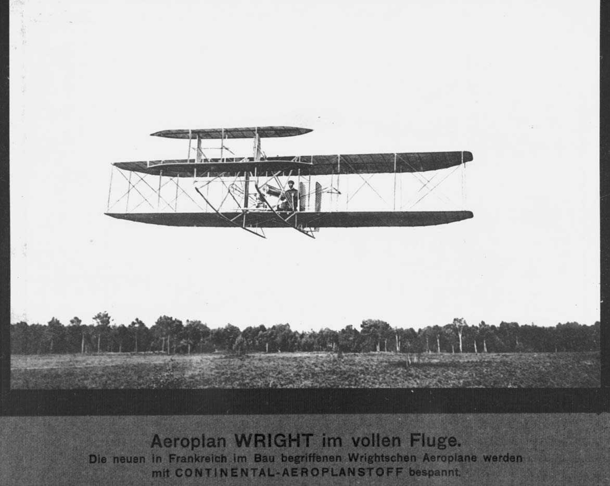 Fly. Wright 1908. Pilot ombord