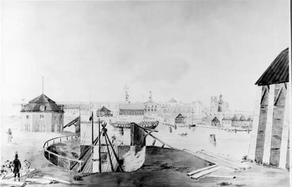 Gamla dockan från söder, original av Lorentz Wilhelm Branden