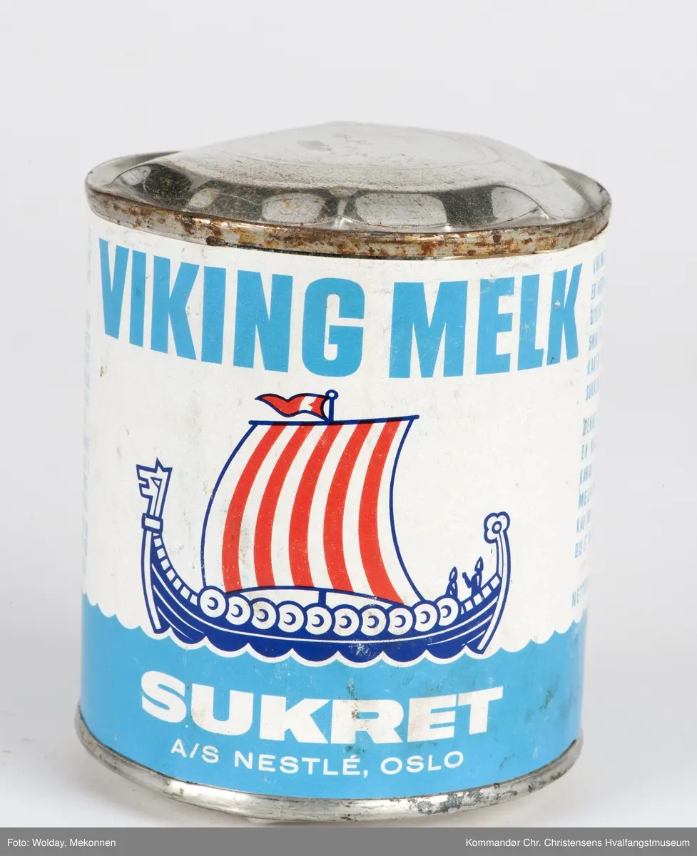 Forseglet vikingmelk på blikkboks.