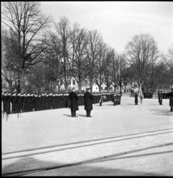 Uppställning utanför Skeppsgossekasernen