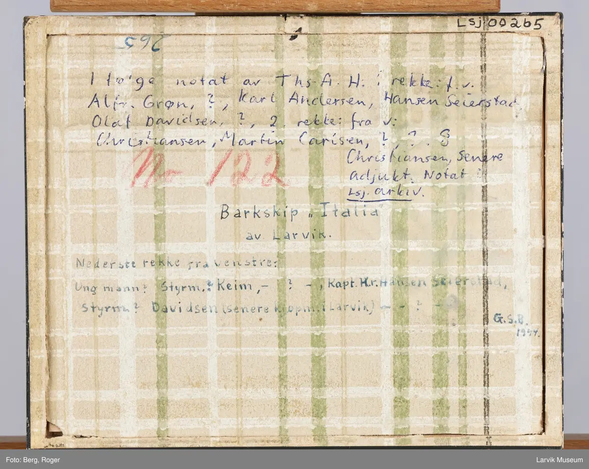 Skipsmannskap fra barken Italia