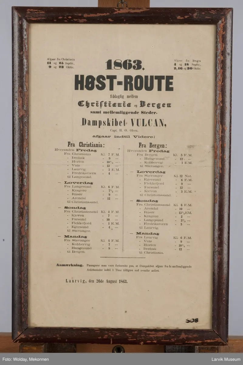 Høstrute for d.s. "Vulkan"