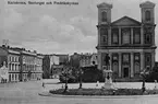 Karlskrona, stortorget och Fredrikskyrkan år 1915 .Vykort