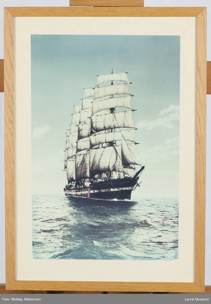 "Lancing" av Larvik, firmastet fullrigger, utenfor Skagen.  Kaptein N.B. Melsom