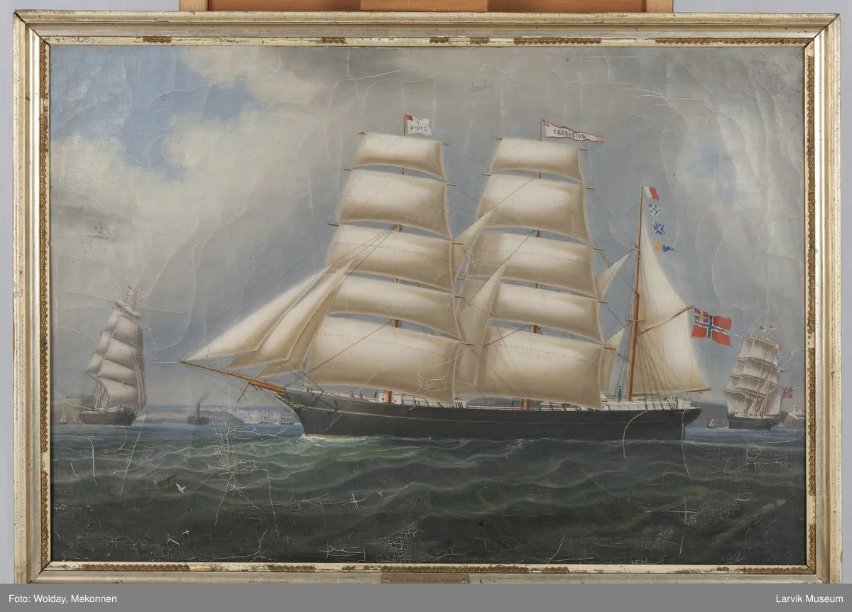 Bark Excelsior av Larvik utenfor havnebyen Queenstown (nå Cobh) i Irland